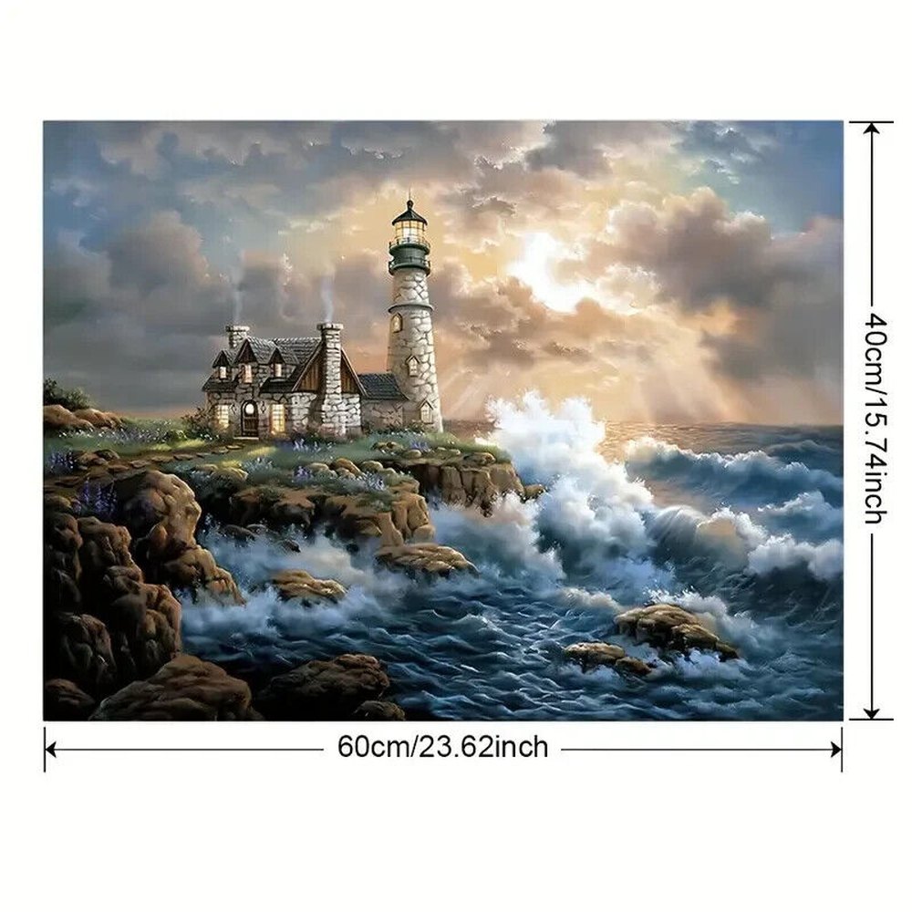 Scenic Lighthouse Canvas Art Print 15.7" x 23.6" NEW! Home & Garden:Home Décor:Posters & Prints Style Your Walls